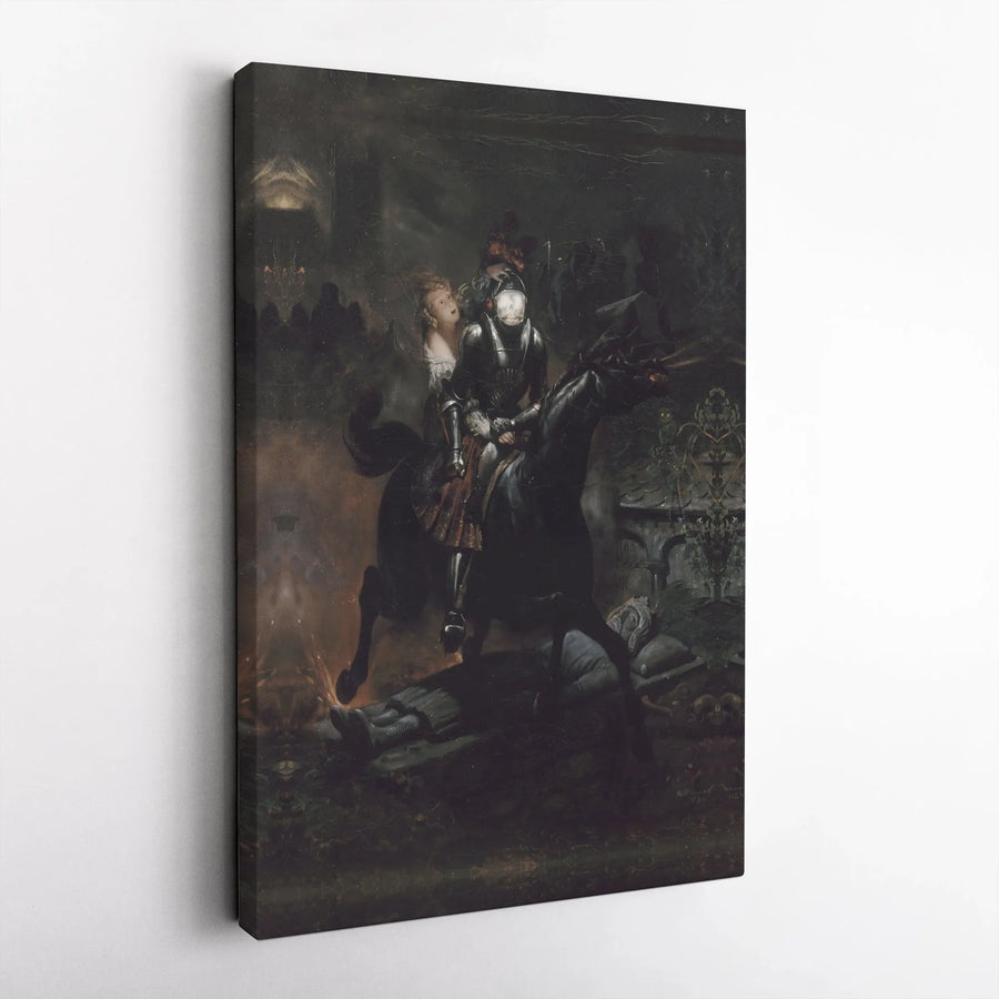 The Robber Knight Canvas Print | Gothic Romanticism Wall Art | Premium Fade-Resistant Gallery Wrap | Dark Academia Home Decor Gift