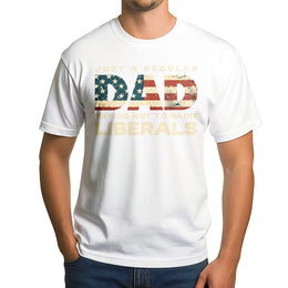Conservative Dad T-Shirt | Patriotic US Flag Graphic | Premium Cotton Quality | Funny Fathers Day Gift for Republican Parents