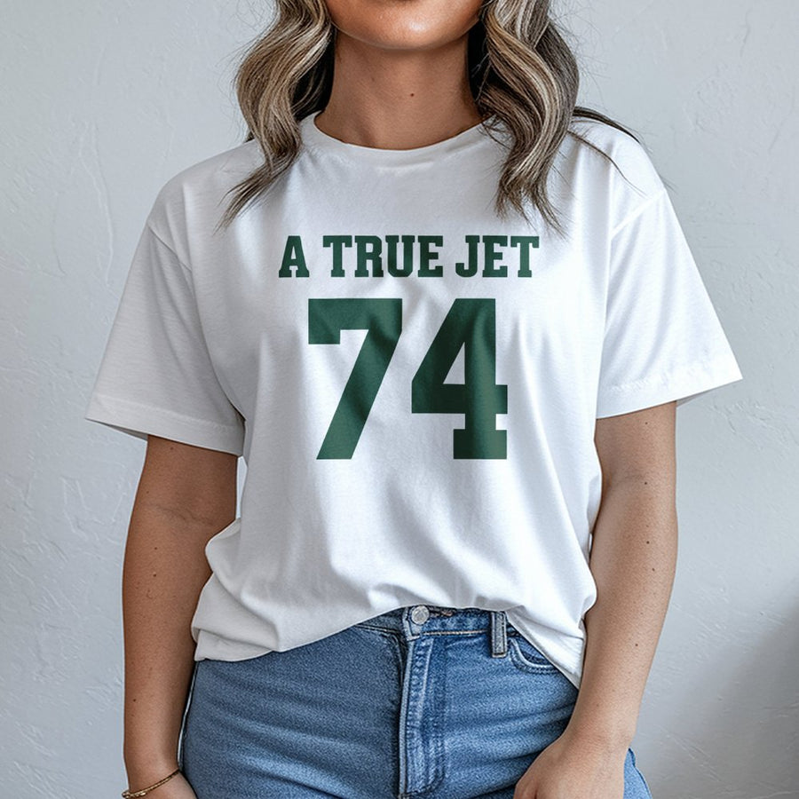 Nick Mangold #74 A True Jet T-Shirt, New York Football Legend Tribute T-Shirt, Retro Fan T-Shirt For Men & Women