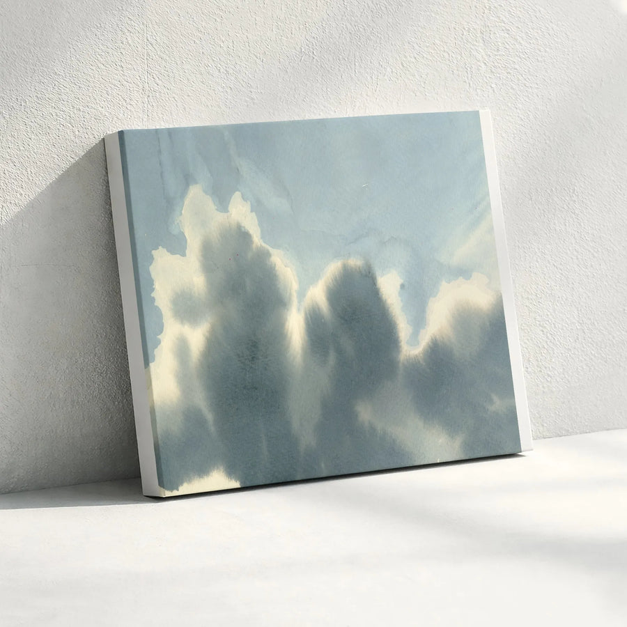 Abstract Cloud Canvas Wall Art | Atmospheric Watercolor Sky Painting | Premium Gallery Wrap Canvas | Modern Home Decor Gift
