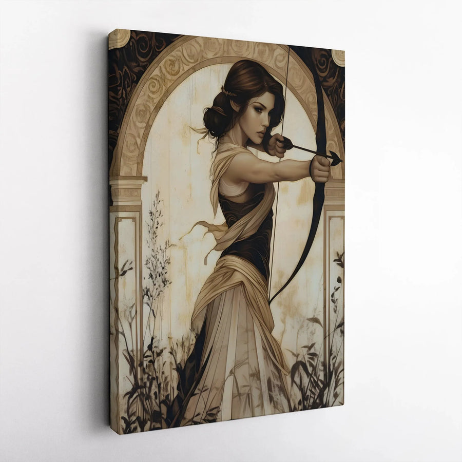 Artemis Greek Goddess Canvas Wall Art | Mythological Archer Decor | Premium 1.25 inch Gallery Wrap | Gift for Mythology Lovers and History Buffs