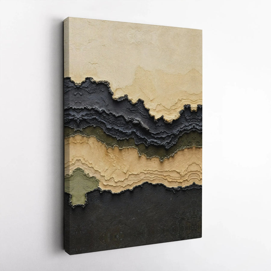 Abstract Textured Canvas Print | Topographic Earth Tones Art | Premium Gallery Wrap | Modern Minimalist Home Decor Gift