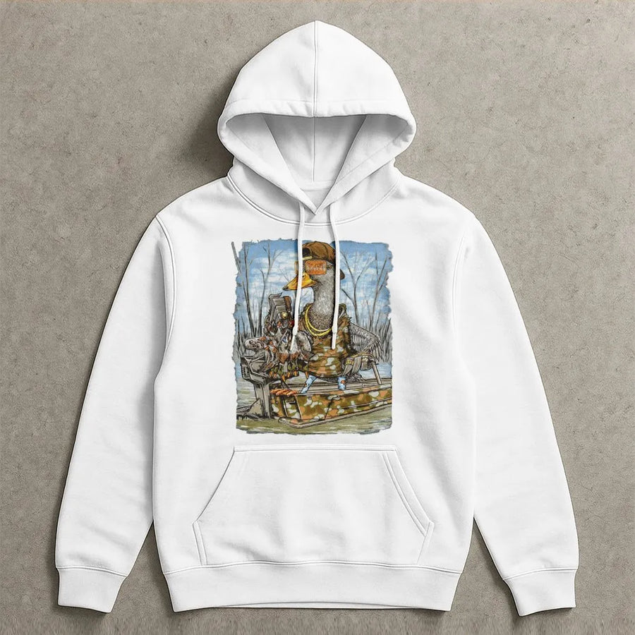 Duck Hunting Hoodie | Camo Gear Waterfowl Design | Premium Cotton Blend | Funny Hunter Gift for Men and Women