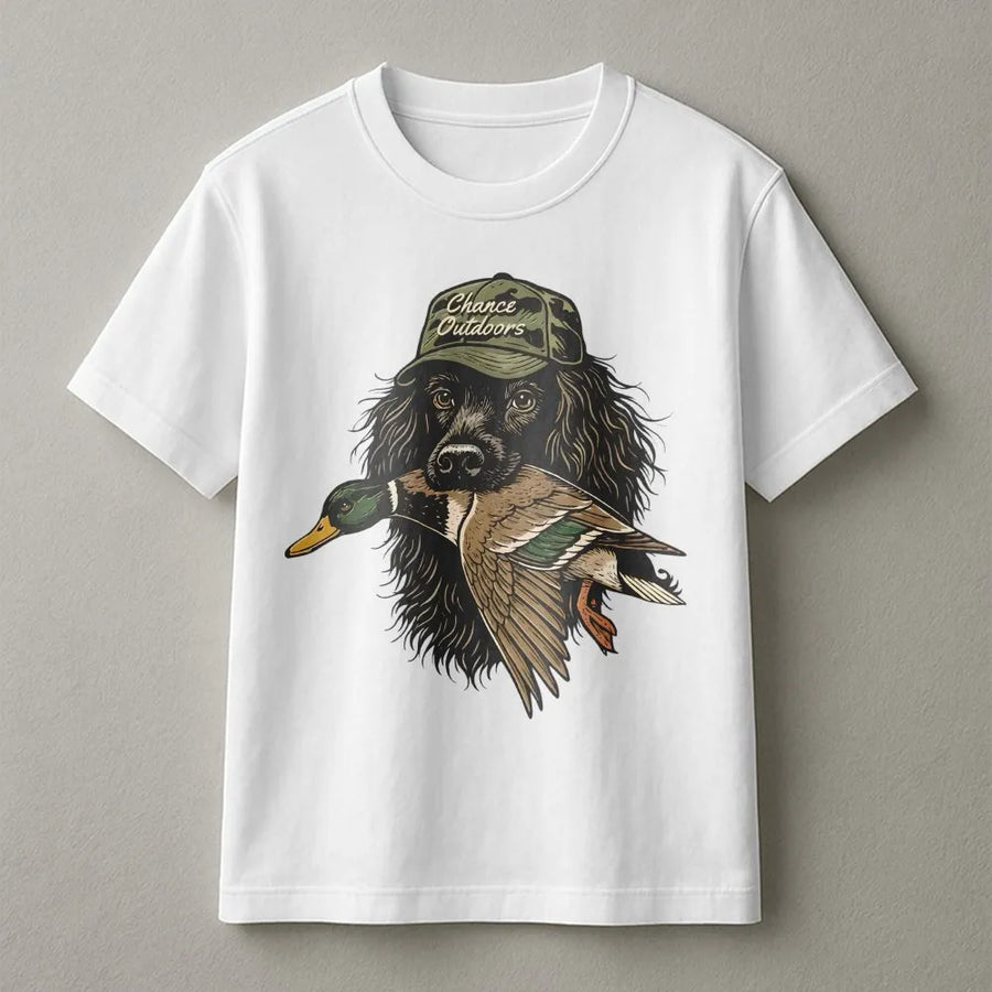 Hunting Dog Duck T-Shirt | Mallard Retriever Graphic Tee | Premium Cotton Wildlife Apparel | Outdoor Gift For Waterfowl Hunter