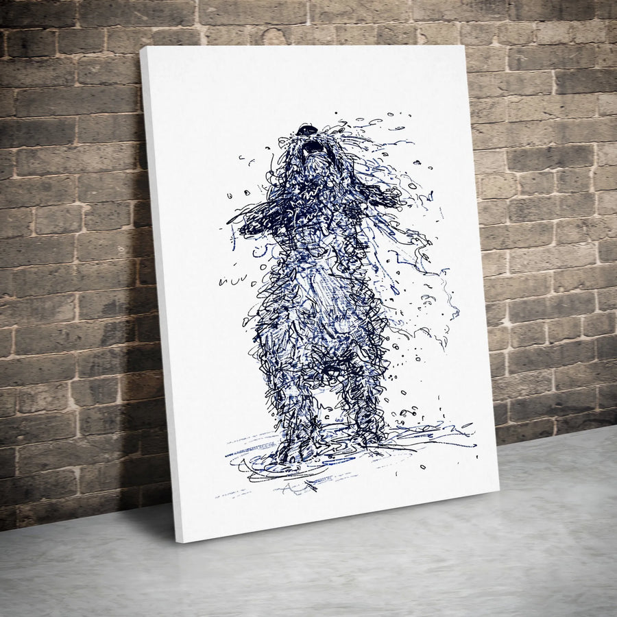 Abstract Poodle Dog Canvas Print | Wet Dog Scribble Wall Art | Premium Gallery-Wrapped 1.25" Profile | Modern Pet Lover Gift Home Decor