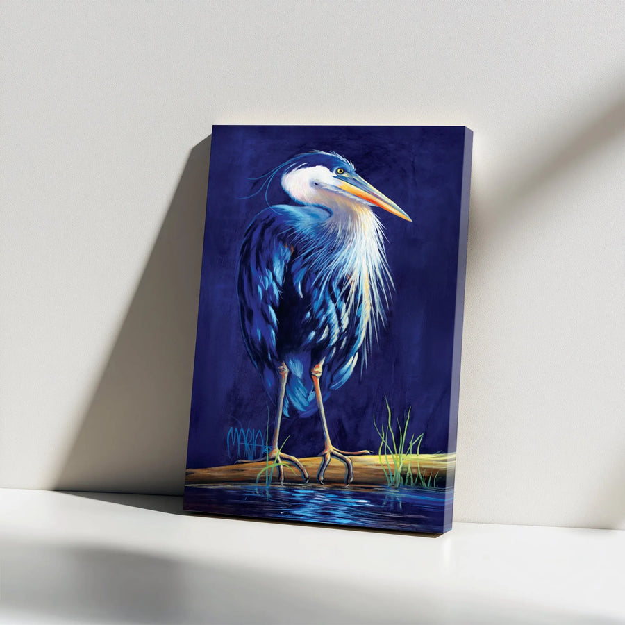 Great Blue Heron Wall Art | Coastal Bird Canvas Print | 1.25-Inch Gallery Wrap | Nature-Inspired Home Decor Gift