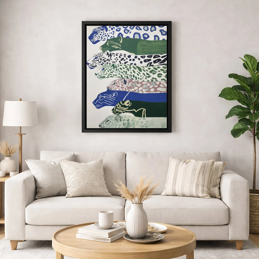 Abstract Leopard Wall Art | Stacked Animal Print Canvas | 1.25 Inch Gallery Wrap | Modern Home Decor Gift