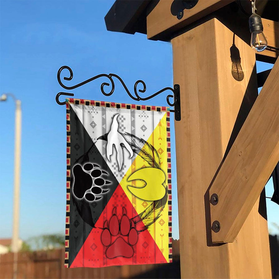 Four Directions Medicine Wheel Garden Flag | Native American Inspired Outdoor Decor | Weather-Resistant Premium Polyester | Spiritual Home & Garden Gift