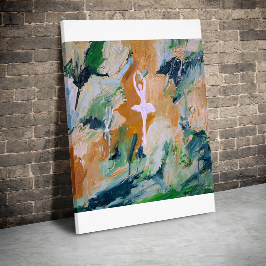 Abstract Ballerina Canvas Print | Textured Brushstroke Ballet Art | Premium Gallery Quality Wall Decor | Gift for Dancer or Dance Studio