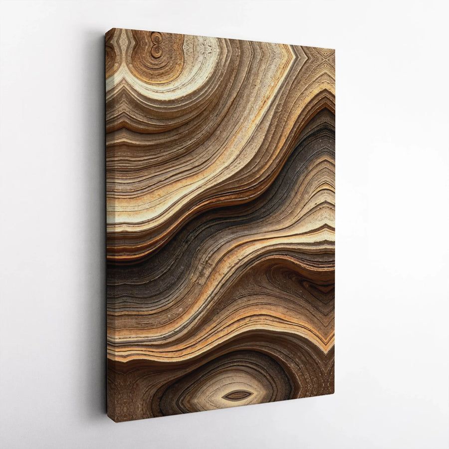Organic Abstract Canvas Wall Art | Natural Wood Grain Texture Print | Premium Gallery Wrapped Canvas | Modern Rustic Home Decor
