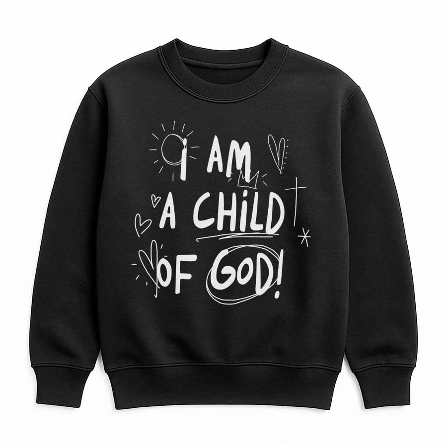 I Am A Child Of God Sweatshirt | Christian Faith Graphic Crewneck | Premium Cotton Blend | Inspirational Religious Gift for Women and Men