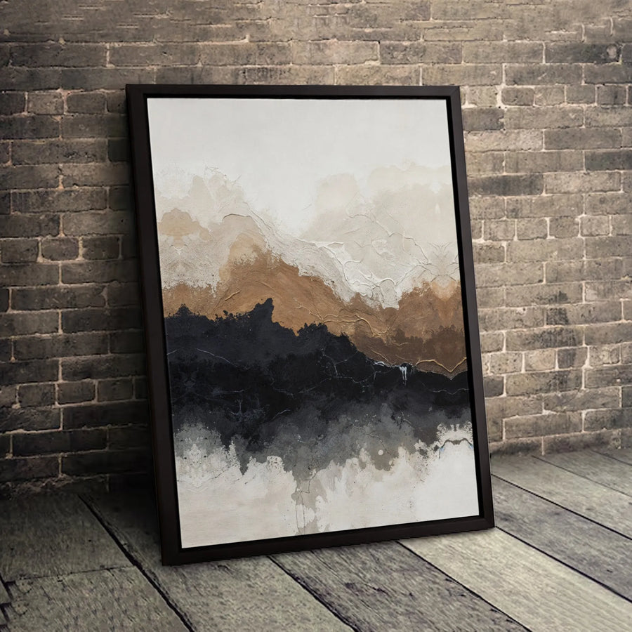 Abstract Neutral Canvas Wall Art | Modern Earth Tone Mountain Landscape | Gallery Quality Wrapped Print | Contemporary Home Decor Gift