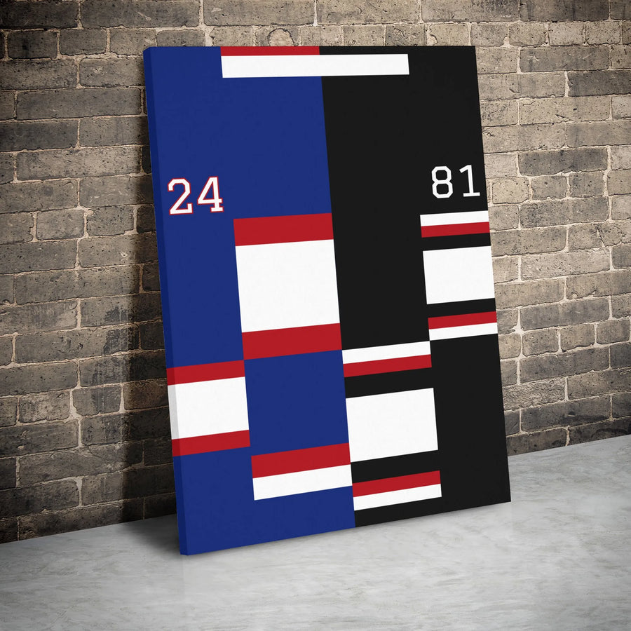 Hockey Jersey Canvas Art | Minimalist Sports Number Wall Decor | Premium Gallery Wrap Print | Gift for Hockey Fans and Collectors