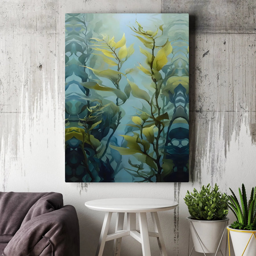 Kelp Forest Canvas Wall Art | Modern Coastal Underwater Scene | Premium Fade-Resistant Print | Beach House Decor Gift