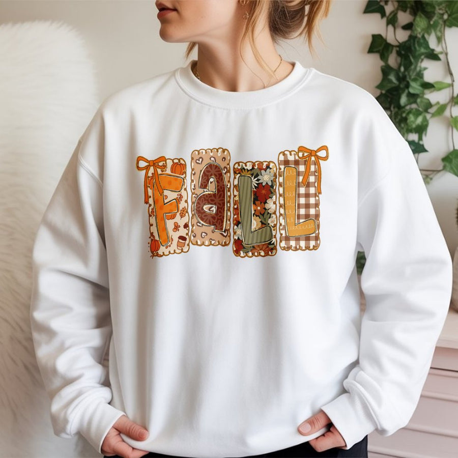 Fall Coquette Bow Sweatshirt | Aesthetic Autumn Floral Graphic Print | Cozy Premium Unisex Pullover | Cute Thanksgiving Gift for Her