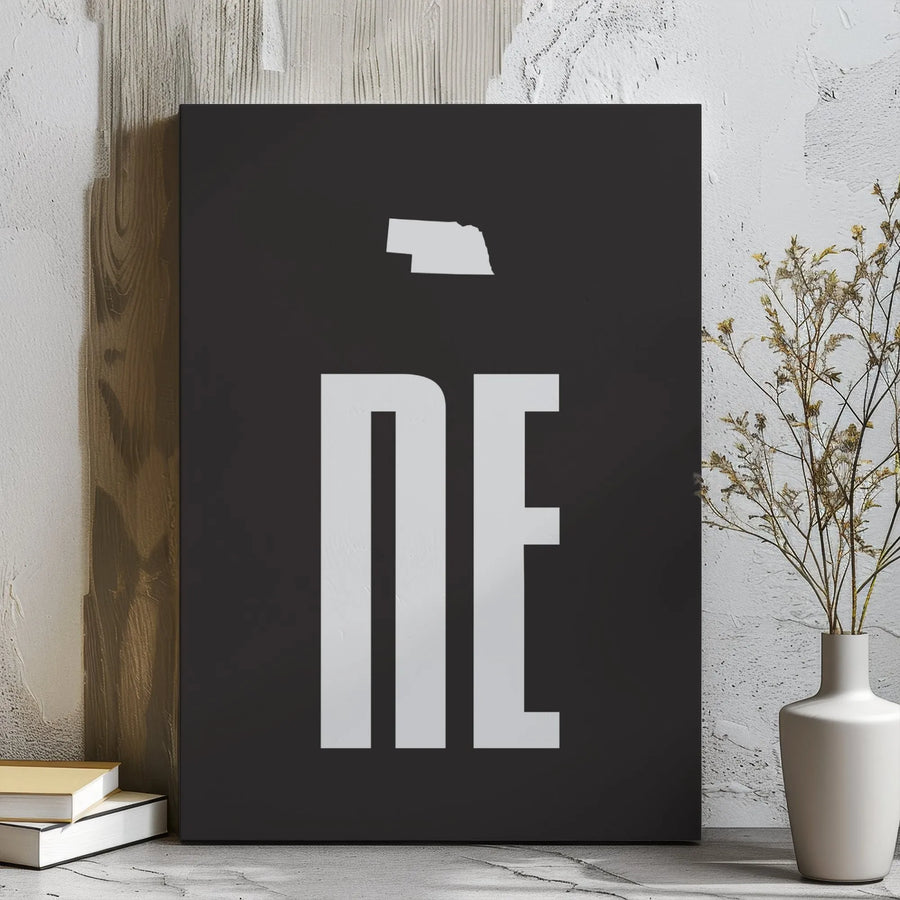 Nebraska State Outline Canvas | Minimalist NE Typography Wall Art | Premium Gallery Wrap Decor | Housewarming Gift for Nebraskan Home