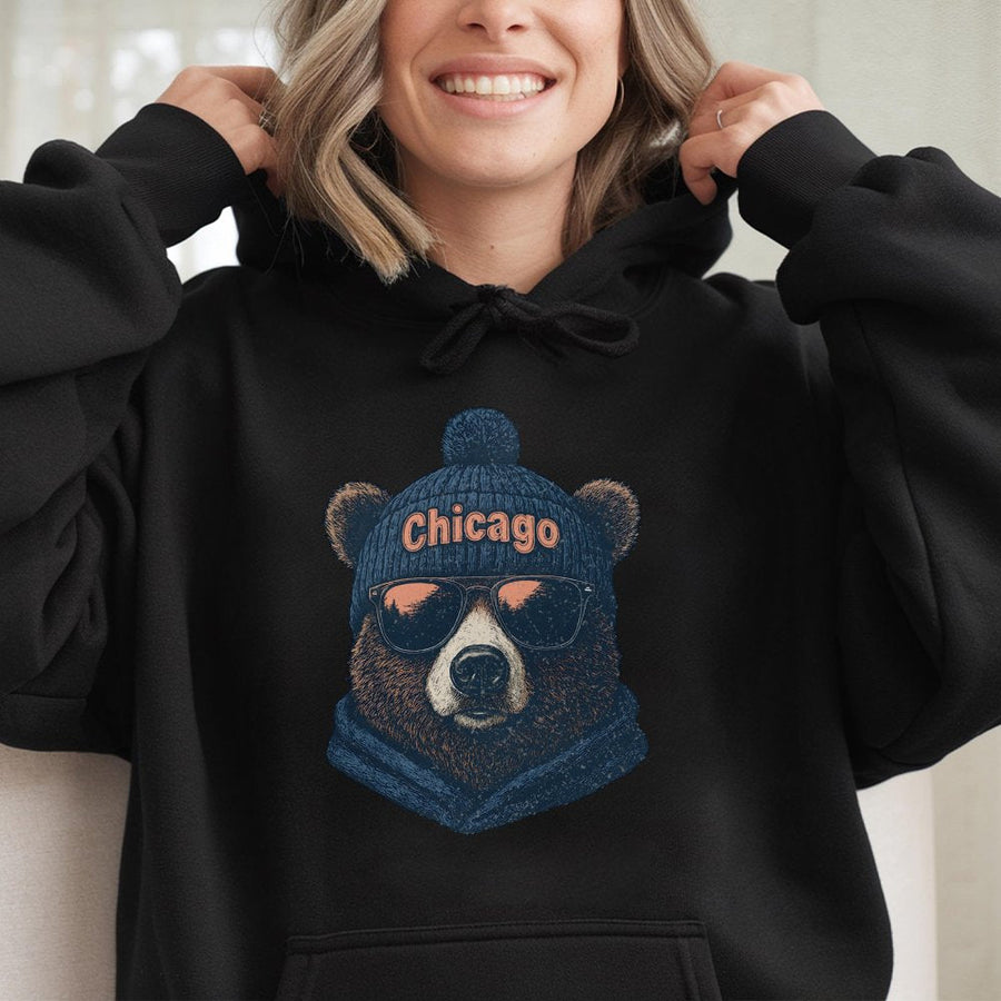 Vintage Chicago Football Hoodie Hoodie Trendy Fan Gifts Game Day Apparel Team Crewneck Chicago Bears Fan Gear