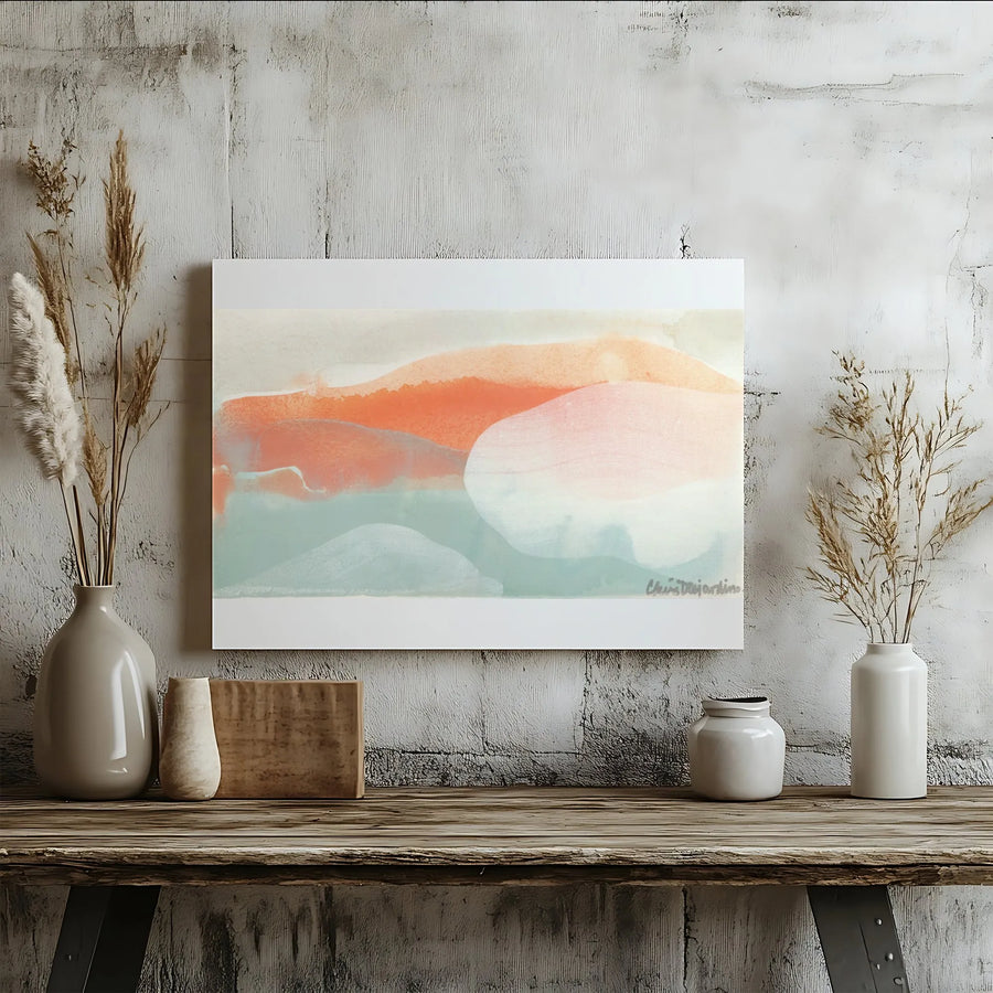 Abstract Landscape Canvas Wall Art | Modern Coastal Watercolor Print | Premium Gallery Wrapped Canvas | Modern Home Decor Gift