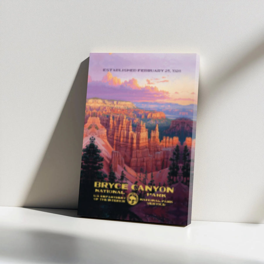Bryce Canyon National Park Canvas Wall Art | Vintage WPA Travel Poster Style | Premium Gallery Wrap Decor | Gift For Nature Lovers