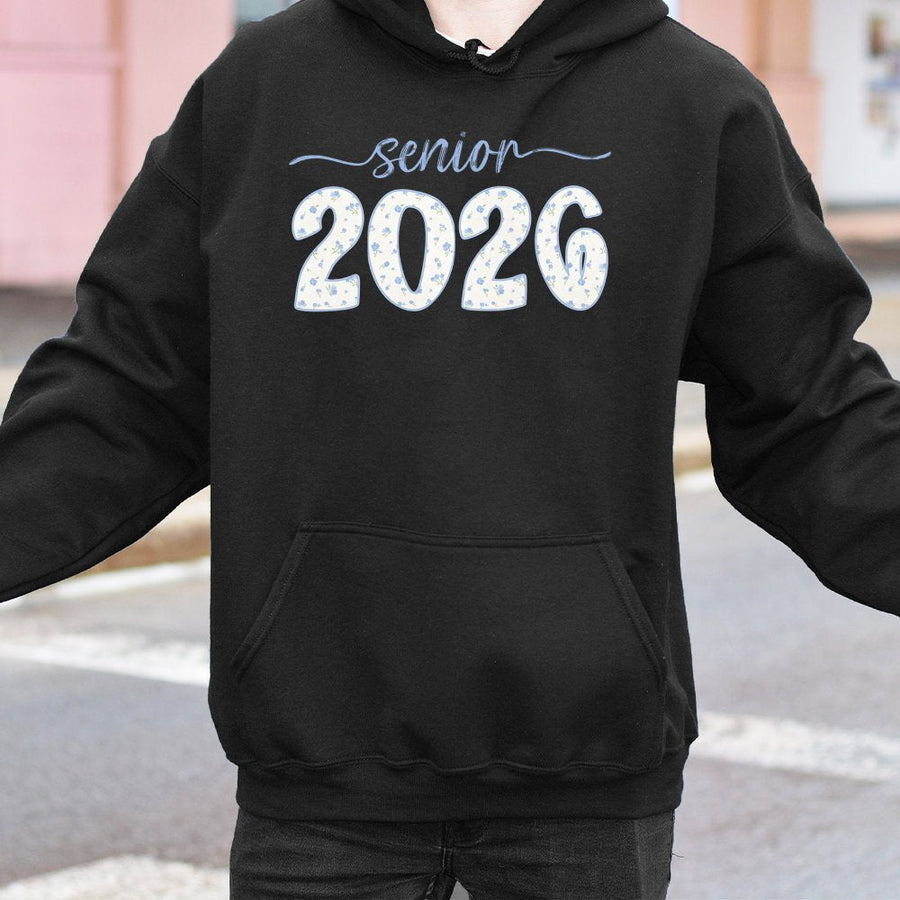 Senior 2026 Hoodie | Floral Graduation Class Of 2026 Gift | Cotton Blend Comfort | Retro Aesthetic High School Senior Gift For Students