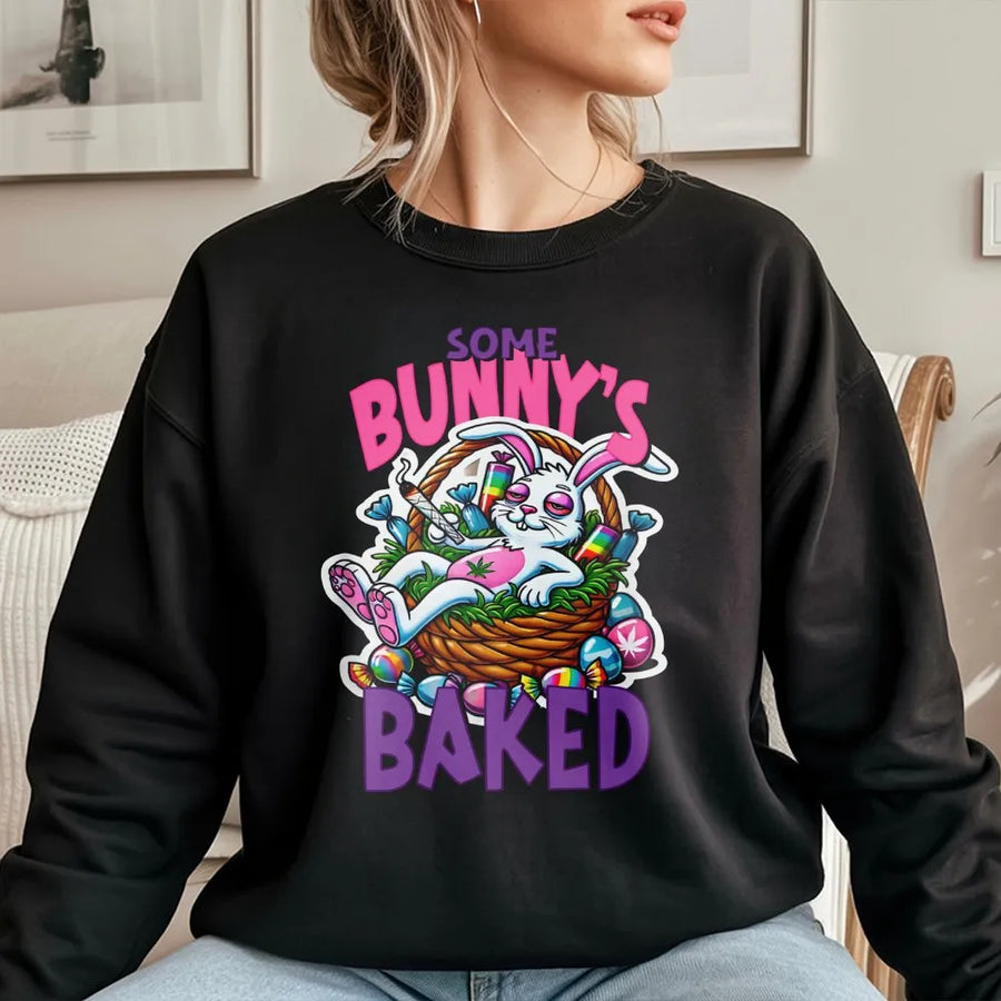 Funny 420 Easter Bunny Shirt | Some Bunny's Baked Graphic Tee | Soft Cotton Unisex Tee | Novelty Stoner Gift for Weed Lovers