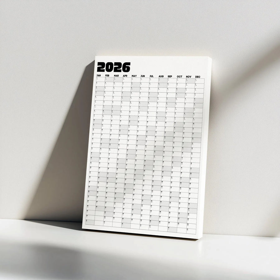 2026 Wall Calendar Canvas | Minimalist Full Year View Planner | Premium 1.25" Thick Gallery Wrap | Office & Home Decor Gift