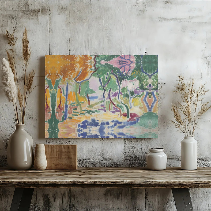 Fauvist Landscape Canvas Print | Abstract Kaleidoscope Art | Premium Gallery Wrapped Wall Decor | Fine Art Gift for Modern Home