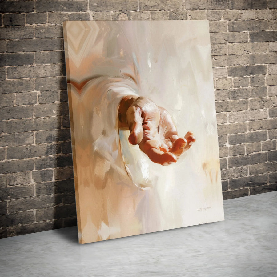 Jesus Reaching Hand Canvas Art | Inspirational Christian Wall Decor | Premium Gallery-Wrapped Print | Religious Gift for Home Office