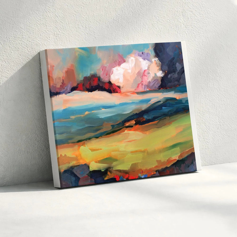 Abstract Landscape Canvas Wall Art | Colorful Painterly Scenery Print | Thick Gallery Wrap Canvas | Modern Home Decor Gift