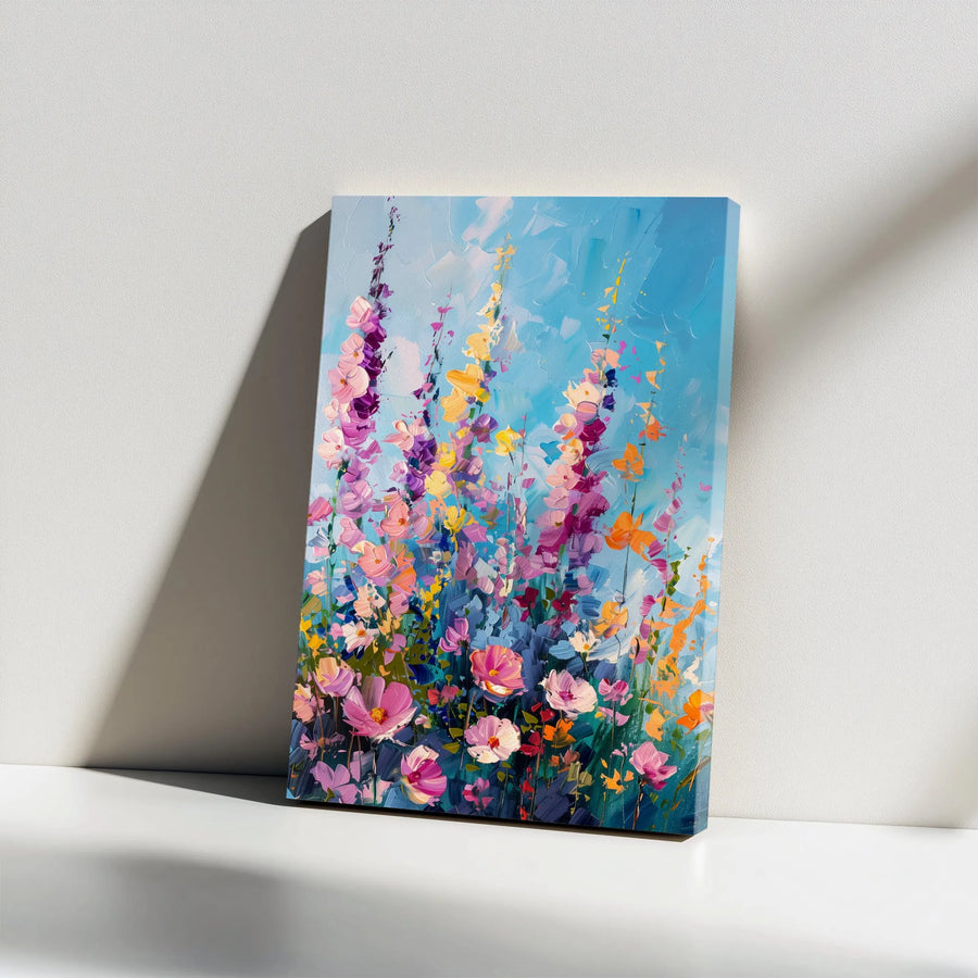Abstract Floral Canvas Print | Textured Wildflower Meadow Art | 1.25" Thick Gallery Wrap | Premium Living Room & Bedroom Home Decor Gift