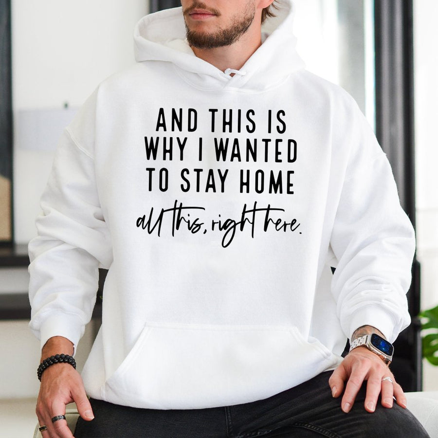 Stay Home Introvert Hoodie | Funny Sarcastic Quote Graphic Sweatshirt | Premium Cotton-Blend | Cozy Gift for Homebody Women and Men