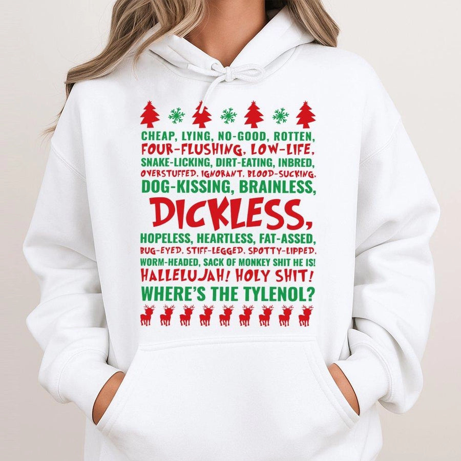 Funny Christmas Quote Hoodie | Iconic Holiday Movie Rant Design | Premium Cotton-Blend Sweatshirt | Adult Humorous Xmas Party Gift
