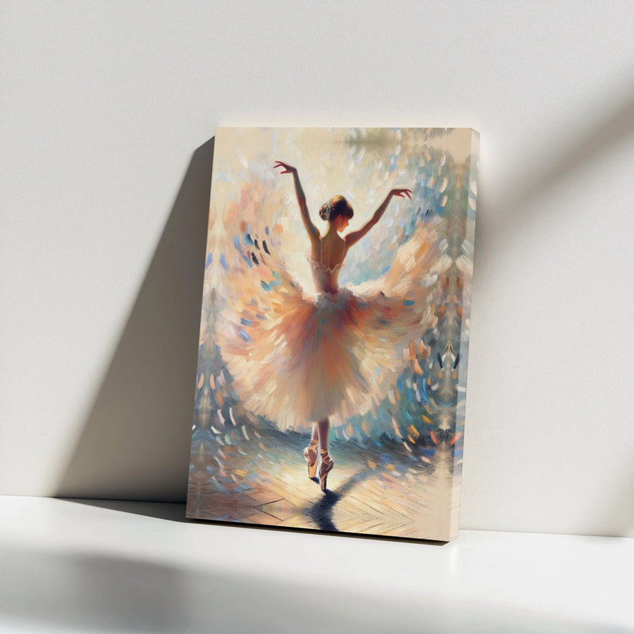 Ballerina Wall Art Canvas | Impressionist Dancer Oil Painting Print | Premium Gallery Wrap Decor | Elegant Home Gift for Her