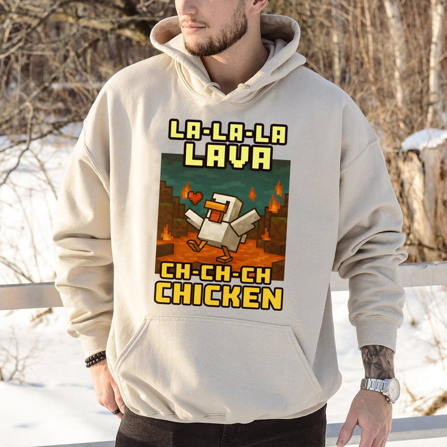 Lava Chicken Hoodie | Pixel Art Gaming Graphic | Premium Cotton Blend | Funny Gift for Gamers