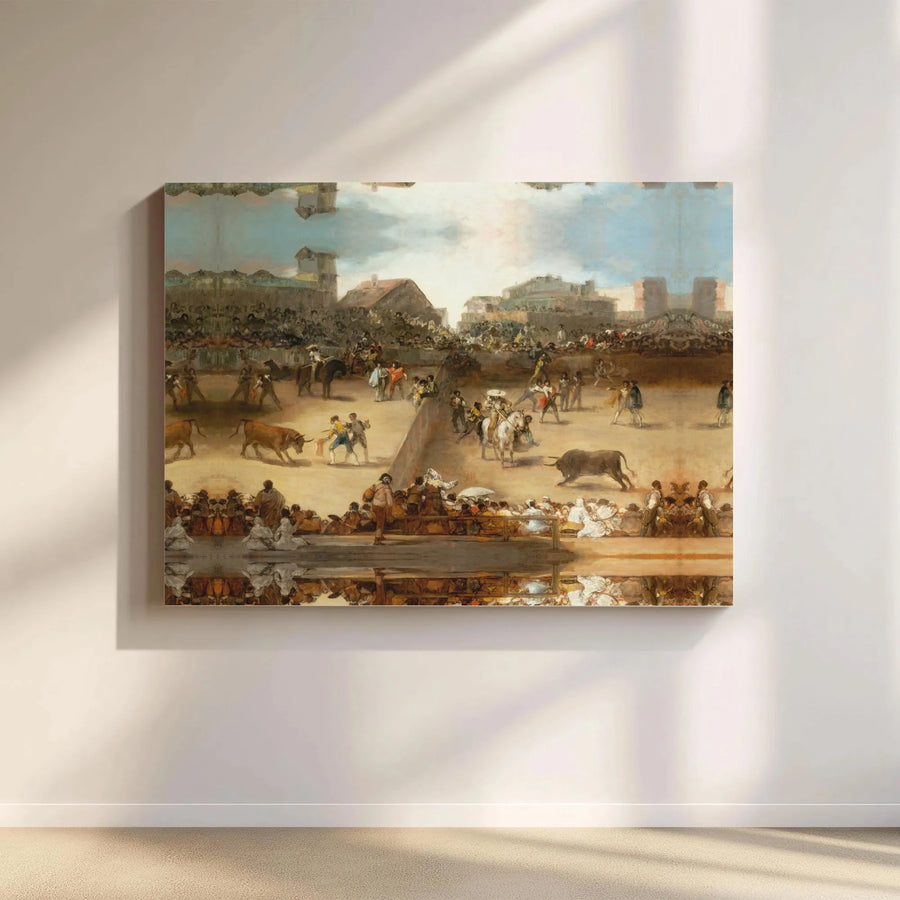 Bullfight In A Divided Ring Canvas | Francisco De Goya Fine Art Print | Premium 1.25 Inch Gallery Wrap | Spanish History Home Decor Wall Art