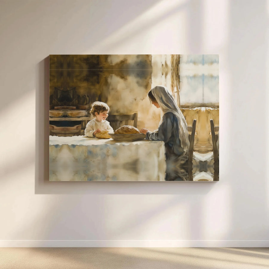 Mother Mary and Jesus Art Print | Religious Wall Decor | Premium Fade-Resistant Gallery Canvas | Faithful Christian Home Gift