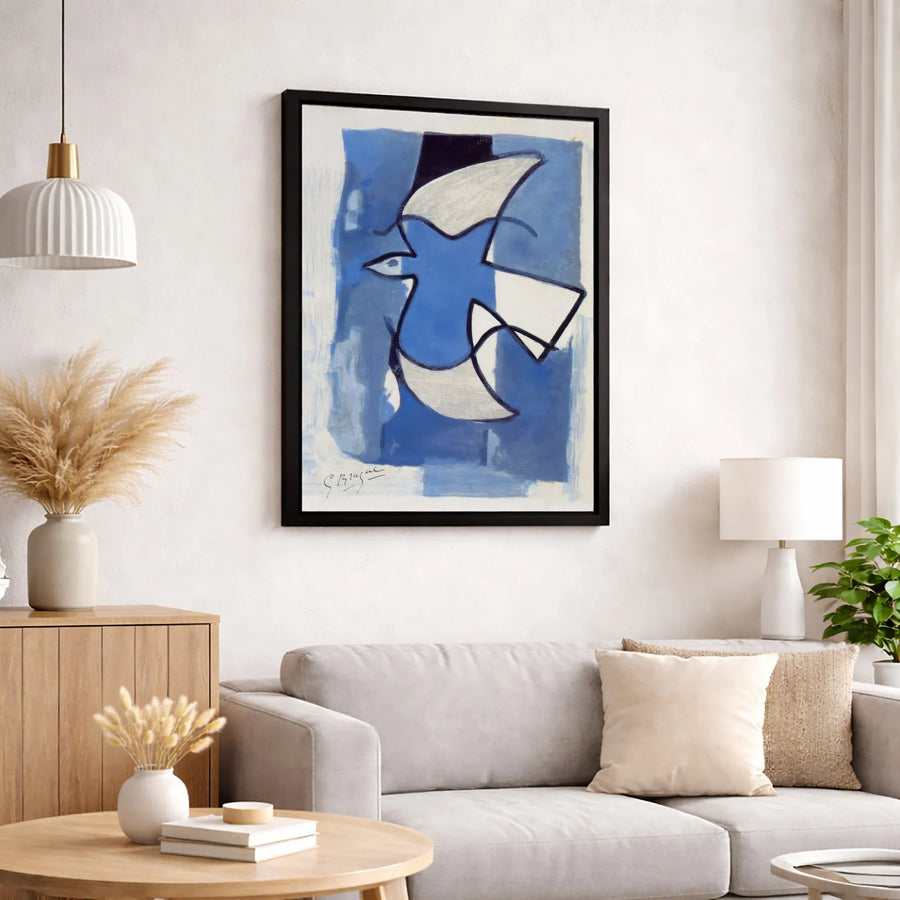 Georges Braque Blue Bird Canvas Print | Abstract Modern Bird Wall Art | Premium Gallery-Wrapped Gallery Quality | Fine Art Home Office Decor Gift