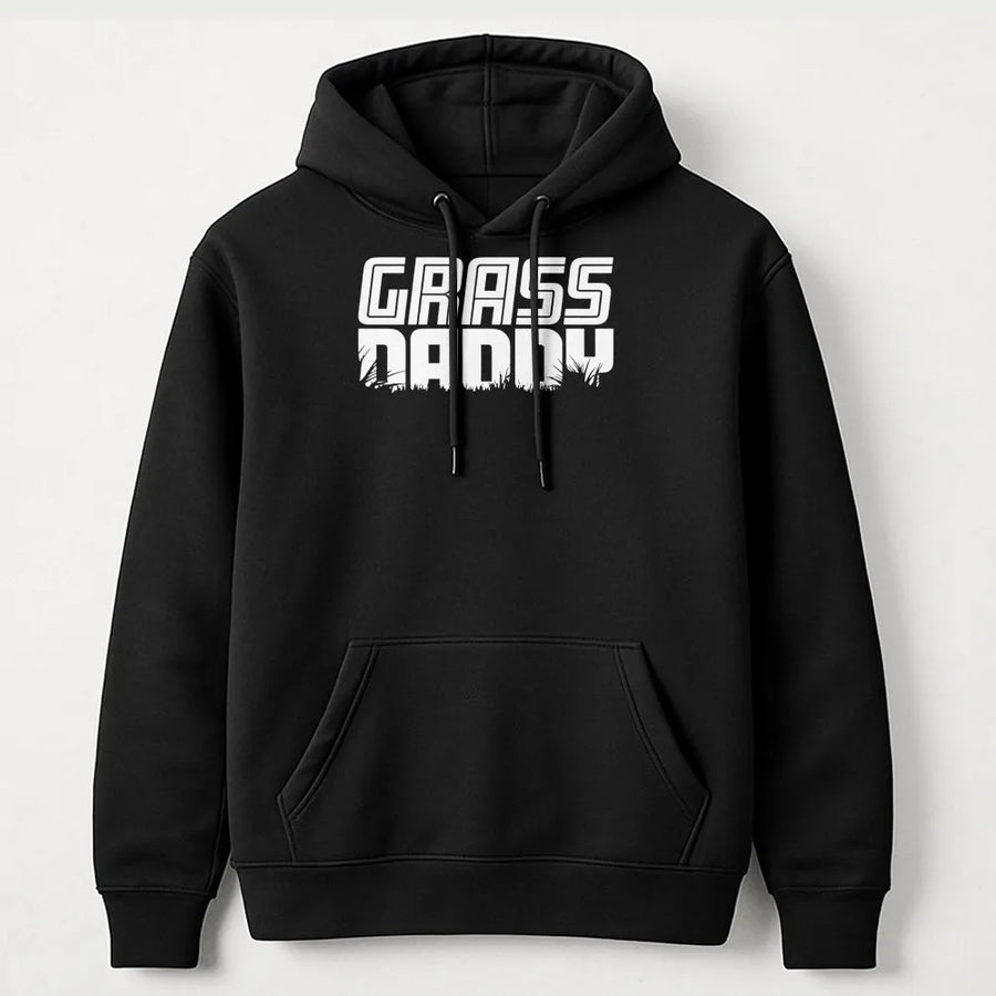 Grass Daddy Hoodie | Funny Lawn Care Graphic Sweatshirt | Premium Cotton Blend | Perfect Dad Gift For Landscaper And Gardener