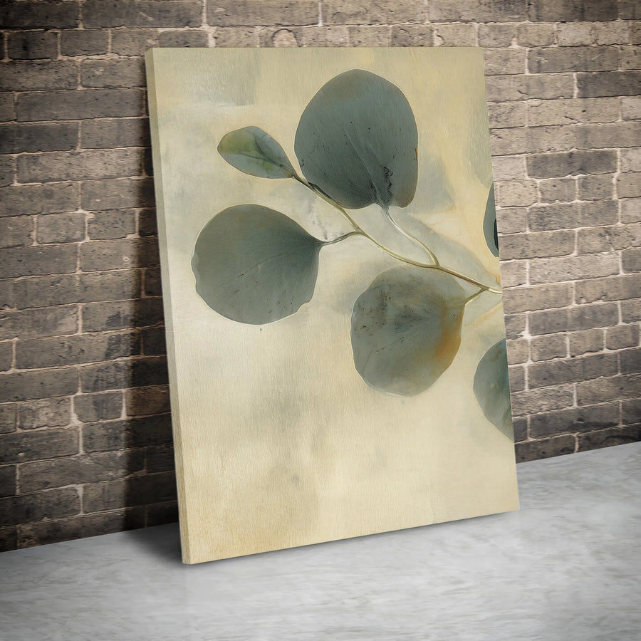 Minimalist Eucalyptus Vertical Canvas | Sage Green Botanical Leaf Art | Premium Frameless Wall Decor | Modern Boho Living Room & Office Gift