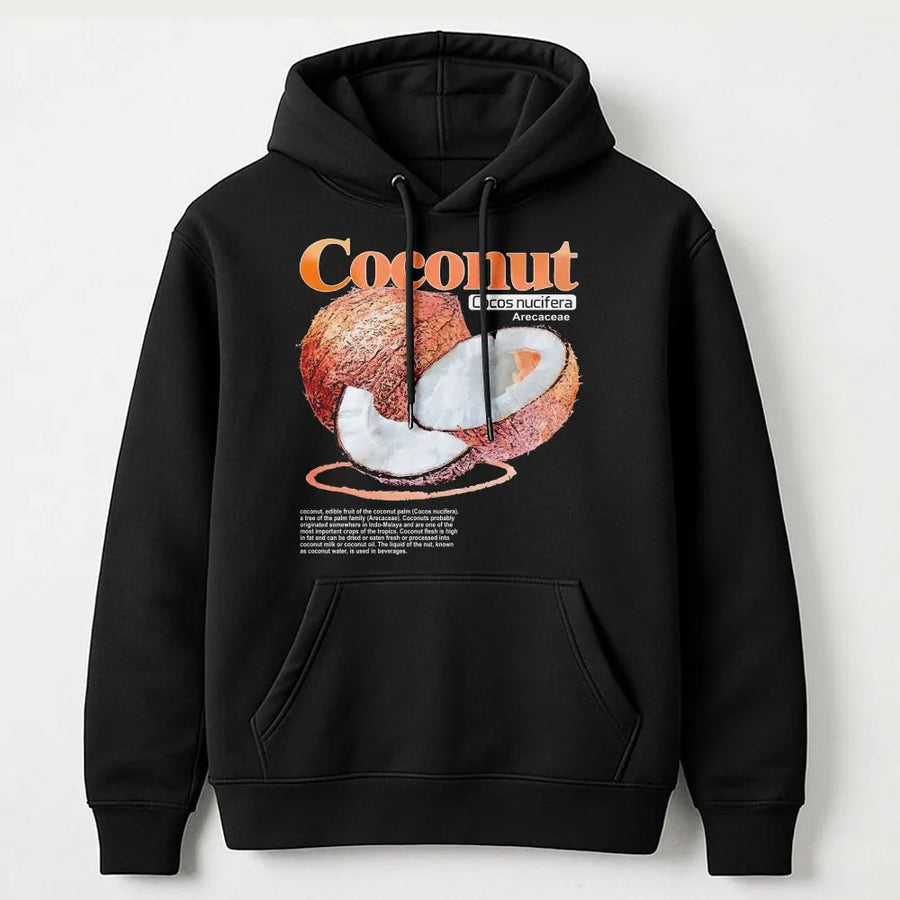 Coconut Botanical Hoodie | Vintage Scientific Illustration Print | Premium Cotton Tee | Gift for Foodie & Gardener