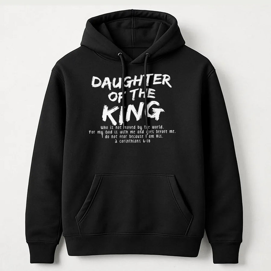 Daughter Of The King Hoodie | Scripture Graphic Print | Premium Cotton Blend | Christian Faith Gift For Women