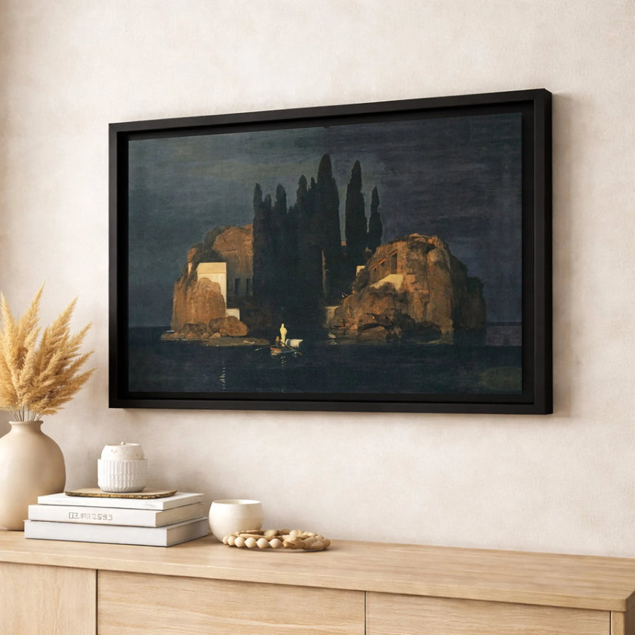 Isle Of The Dead Canvas Wall Art | Arnold Böcklin Masterpiece Print | Gallery Quality 1.25" Profile | Moody Gothic Home Decor Gift