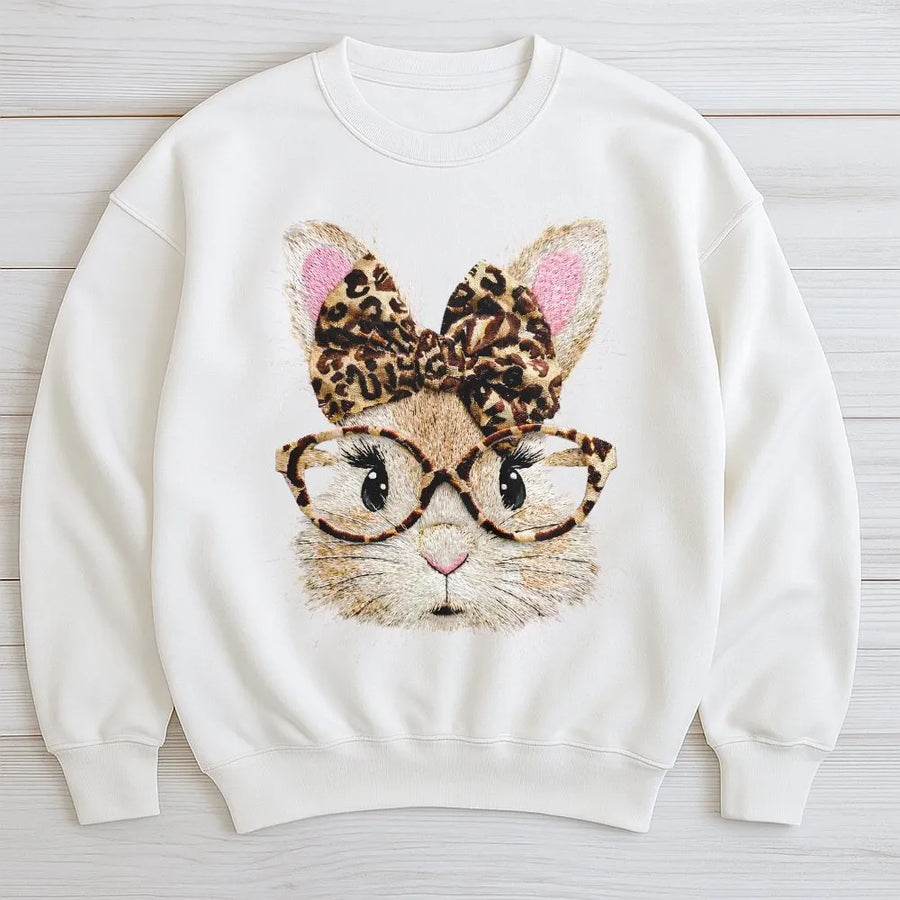 Easter Bunny Sweatshirt | Coquette Aesthetic Rabbit Graphic | Premium Cotton Blend | Cute Spring Holiday Gift For Her