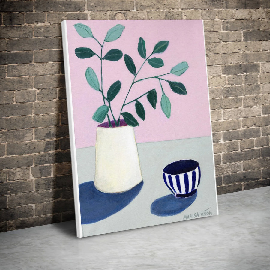 Botanical Still Life Canvas | Modern Minimalist Plant Painting | Gallery Quality Canvas Print | Modern Home Decor Gift