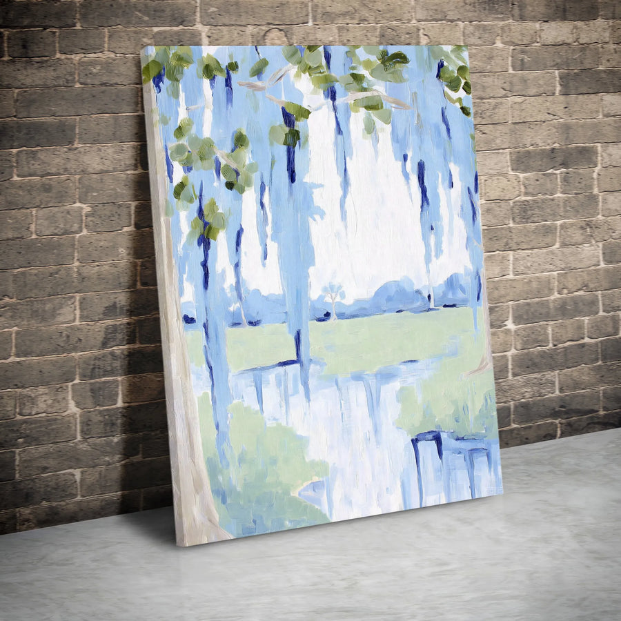 Abstract Landscape Canvas Wall Art | Modern Impressionist River Scene Print | Premium Fade-Resistant Canvas | Calming Home Decor Gift