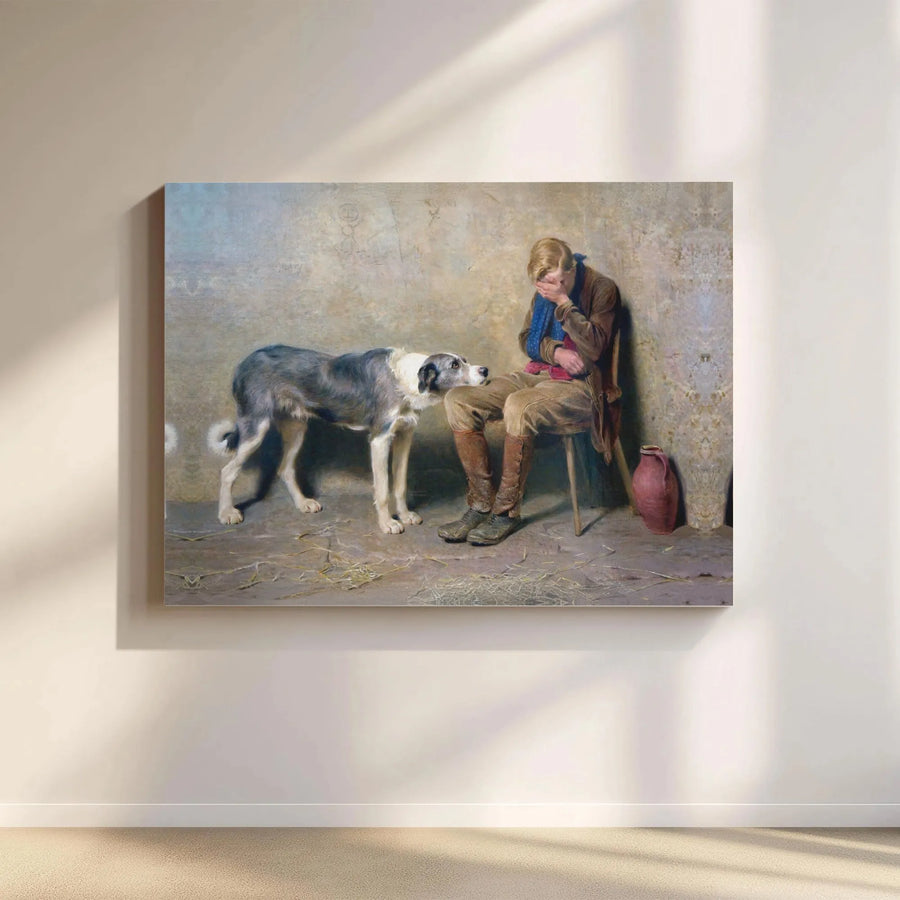 A Special Pleader Canvas Art | Charles Burton Barber Classic Painting | Premium Gallery-Wrapped Print | Dog Lover & Fine Art Gift
