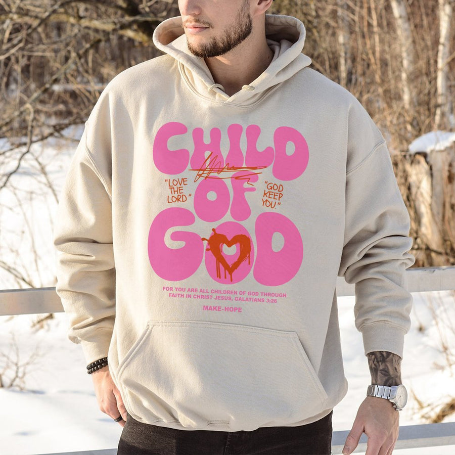 Child Of God Hoodie | Retro Christian Graphic Sweatshirt | Cotton-Polyester Blend | Spiritual Faith Gift for Believers