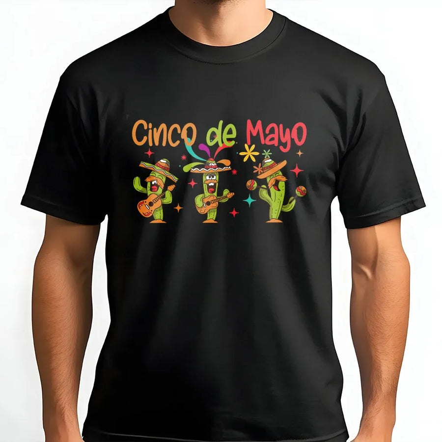 Cinco De Mayo T-Shirt | Funny Dancing Cactus Crewneck | Cozy Cotton Blend | Mexican Fiesta Party Gift for Men & Women