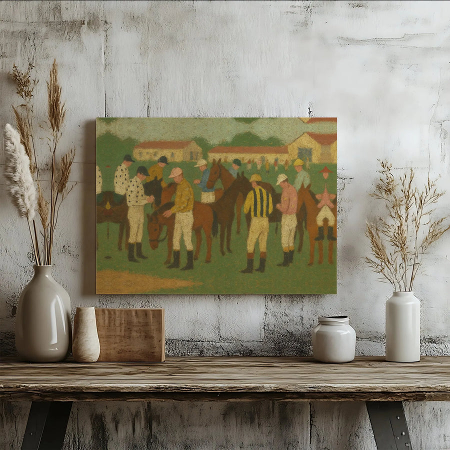 Horse Racing Art Canvas Print | The Paddock by Henri-Edmond Cross | Gallery Wrapped Wall Decor | Equestrian Gift for Horse Lovers
