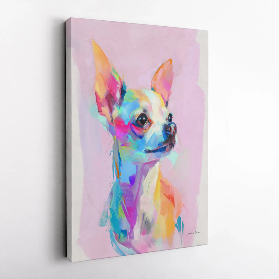 Colorful Chihuahua Canvas Print | Abstract Pop Art Dog Wall Decor | Premium 1.25-Inch Gallery Wrap | Unique Gift for Dog Lovers